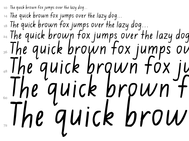Jimmy Flashcard font waterfall